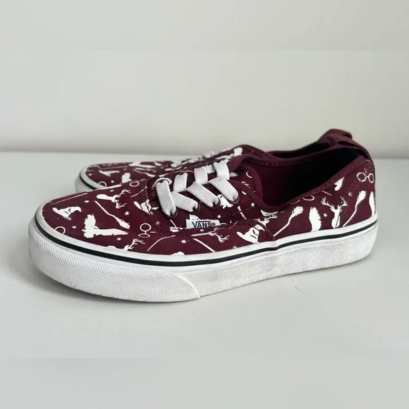 VANS x Harry Potter Elastic Laces Slip-on Kids Youth Shoes Sneakers Burgundy EUC - Picture 5 of 9